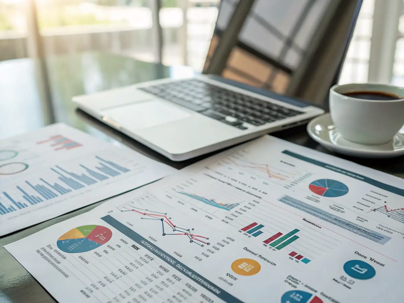 A detailed market analysis report displayed on a laptop screen, showing comparative data, trends, and insights into the local real estate market.